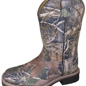 Brand New Boys Sz 1 Camo Square Toed Boots NIB NWT